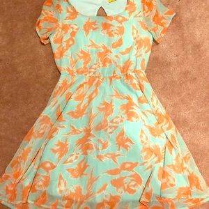 Light blue and orange sundress